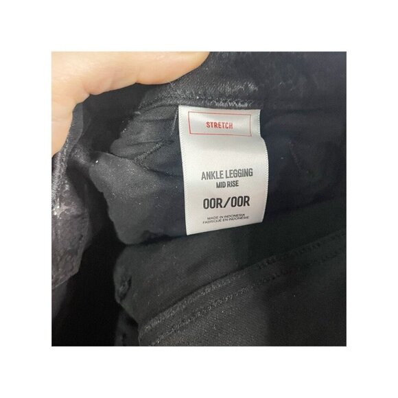 Express Black Coated Python/Snake Print Mid Rise Ankle Skinny Jeans Size 00R - Picture 7 of 7